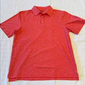 Straight Down Tetherow Polo Shirt Salmon Red
